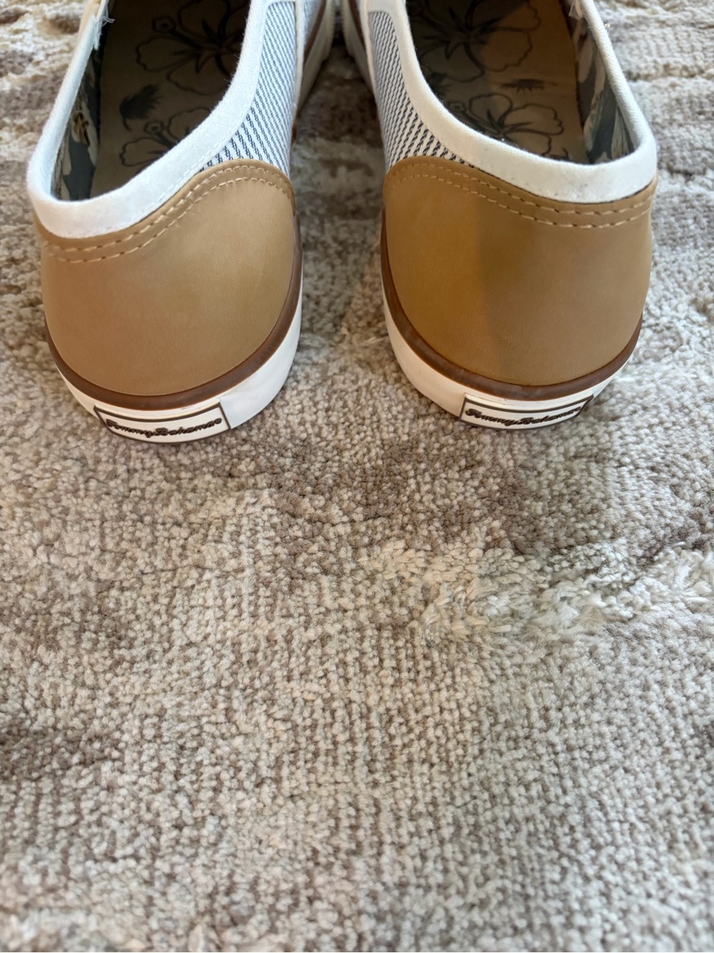 Tommy Bahama Striped Slip-On Sneakers in White and Navy - Picture 7 of 9